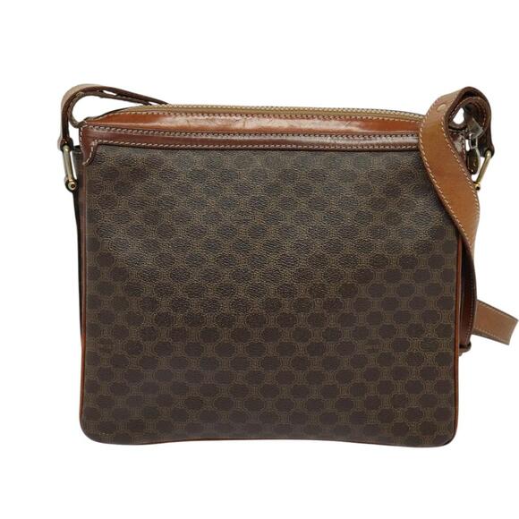 CELINE Macadam Canvas Shoulder Bag Pvc Leather Brown Gold - Picture 3 of 12